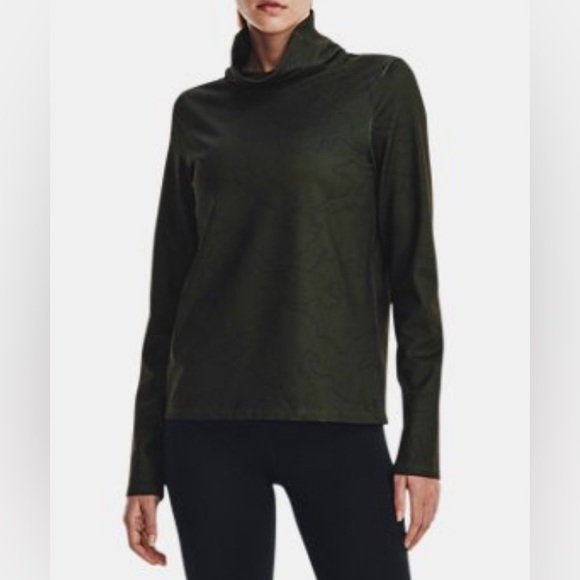 Under Armour Top Cold Weather Funnel Neck Green Size Small NWT - Picture 4 of 17